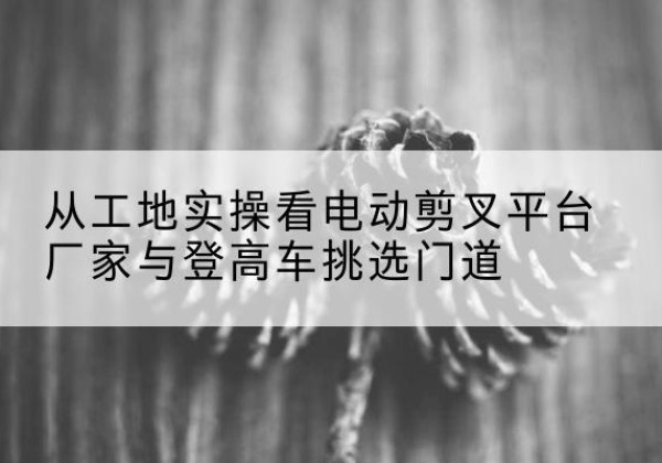 鹤峰电动剪叉升降平台厂家-从工地实操看电动剪叉平台厂家与登高车挑选门道